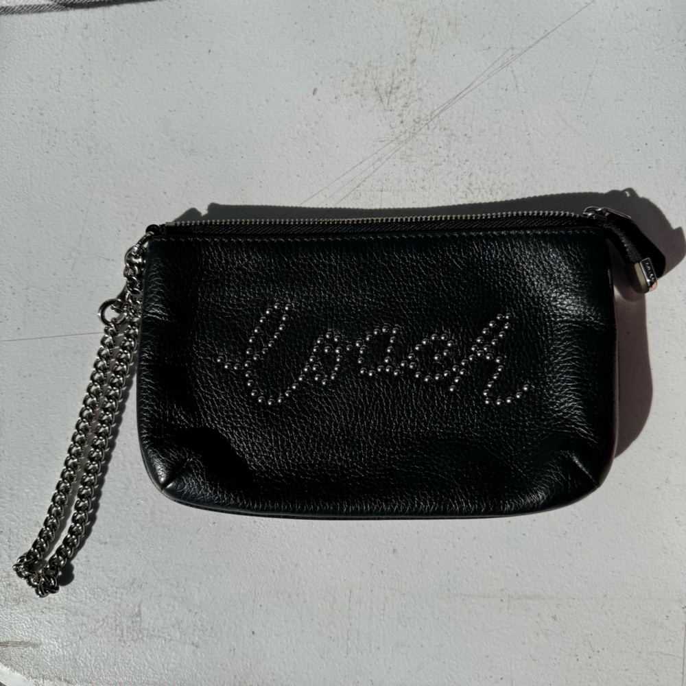 Coach Black Wristlet with Silver Chain - Picture 3 of 3